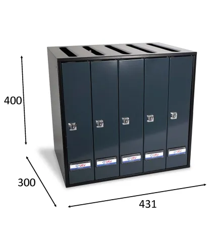 BUZON PRISMA SUPERIOR G5 CUERPO NEGRO PUERTA ANTRACITA 400 x 431 x 300